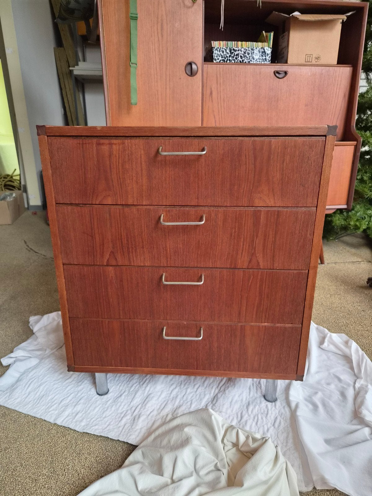 Pastoe kast, Vintage, Retro, Scandinavisch, Gebruikt, Teakhout, 3 of 4 laden