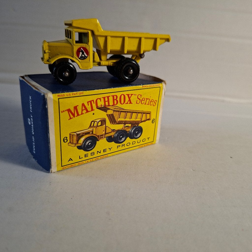 Matchbox lesney # 6 B Euclid quarry truck in D box, Verzenden, Zo goed als nieuw, Bus of Vrachtwagen
