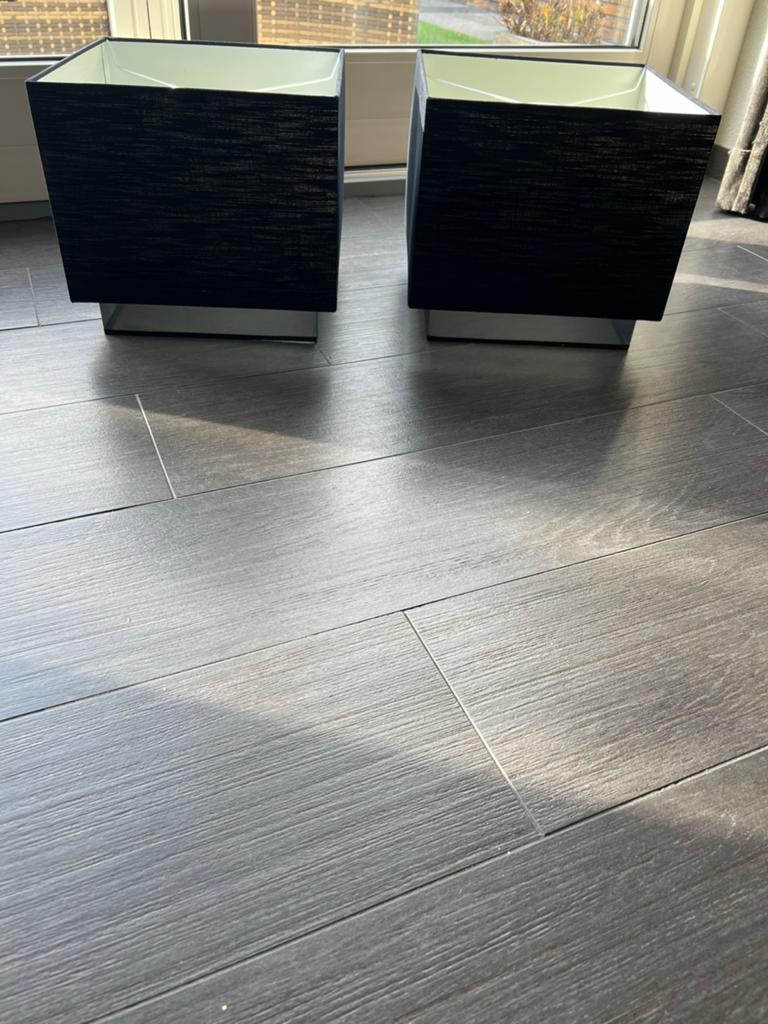 Set van 2 zwarte vierkante lampenkappen, Huis en Inrichting, Ophalen, Nieuw