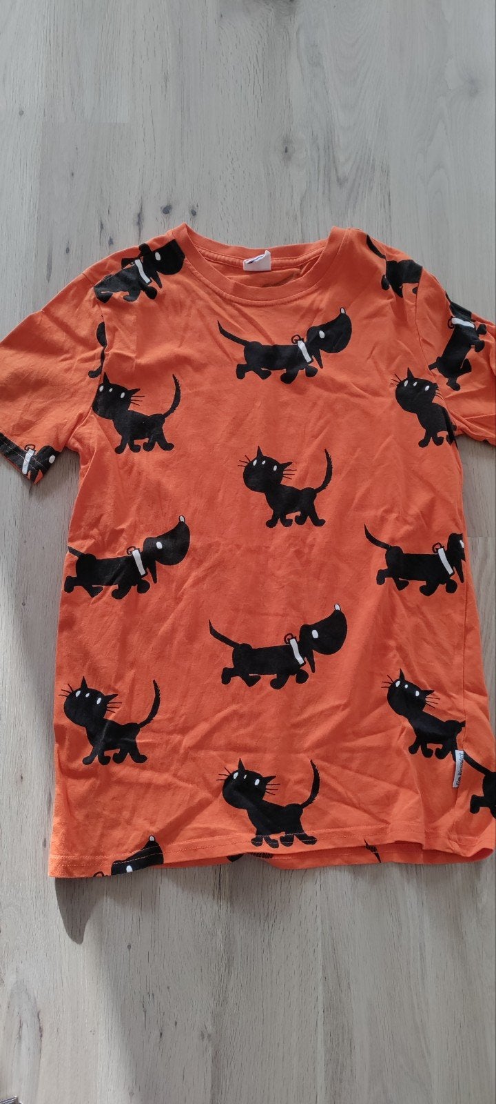 Hema Takkie shirt oranje maat 146/152, Gebruikt, Jongen of Meisje, Ophalen of Verzenden, Shirt of Longsleeve