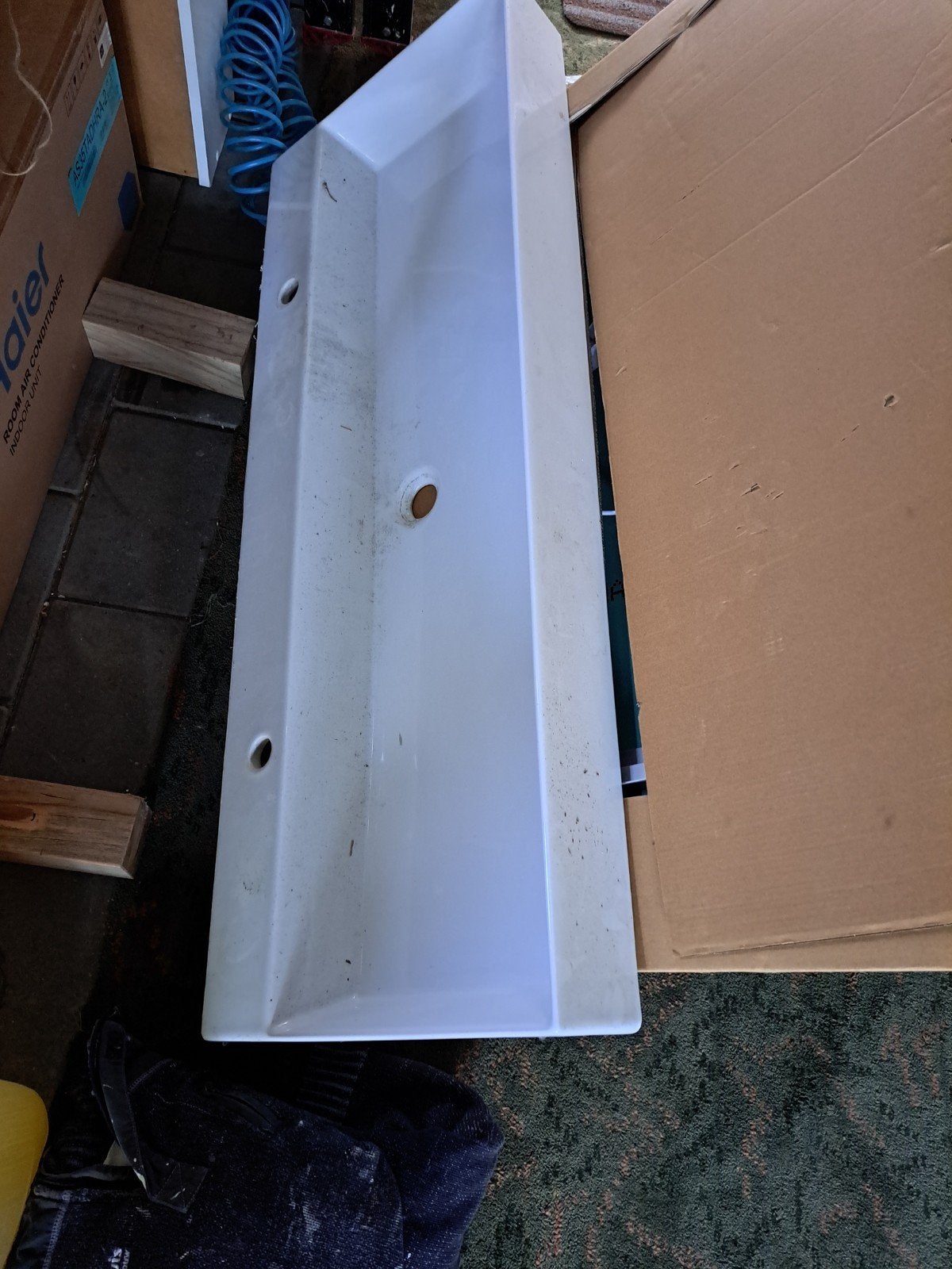 Dubbele wastafel, Zo goed als nieuw, Minder dan 100 cm, Wasbak of Wastafel, 25 tot 50 cm