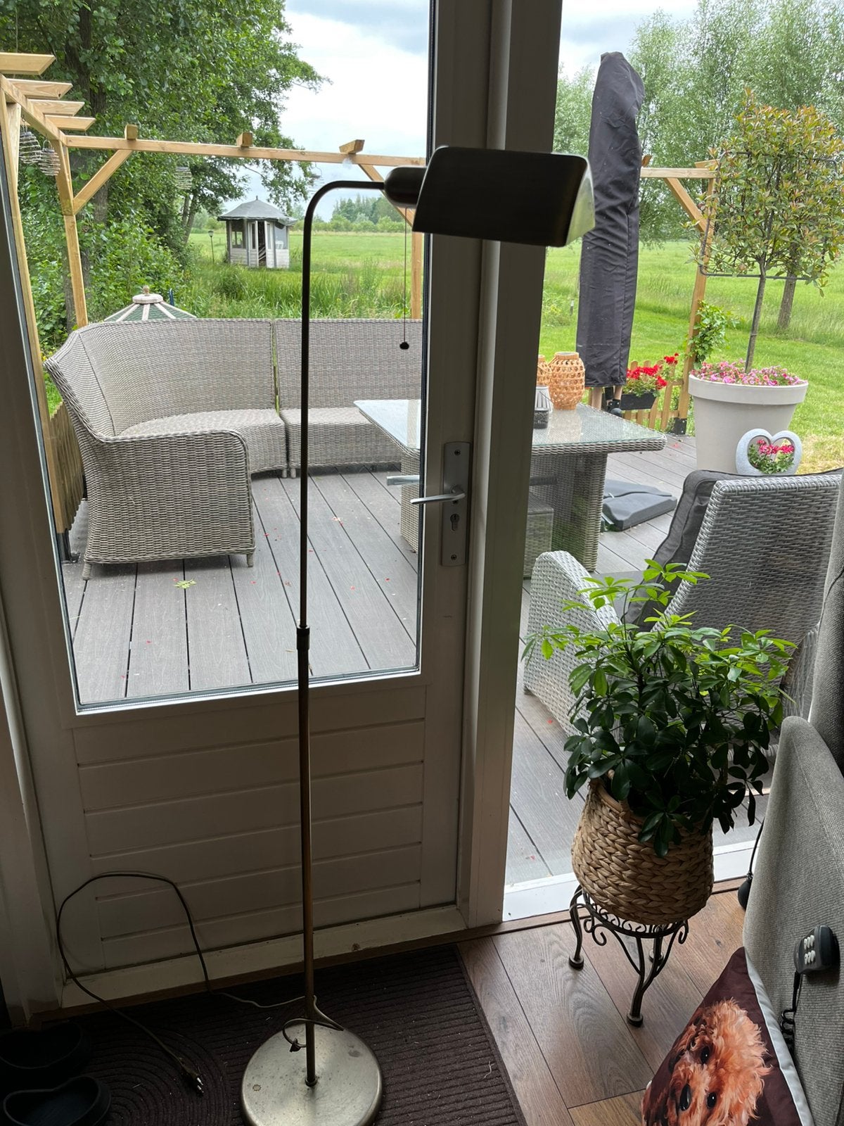Mooie uitschuifbare leeslamp in goede staat!, Huis en Inrichting, Lampen | Vloerlampen, Ophalen, Zo goed als nieuw, Minder dan 100 cm