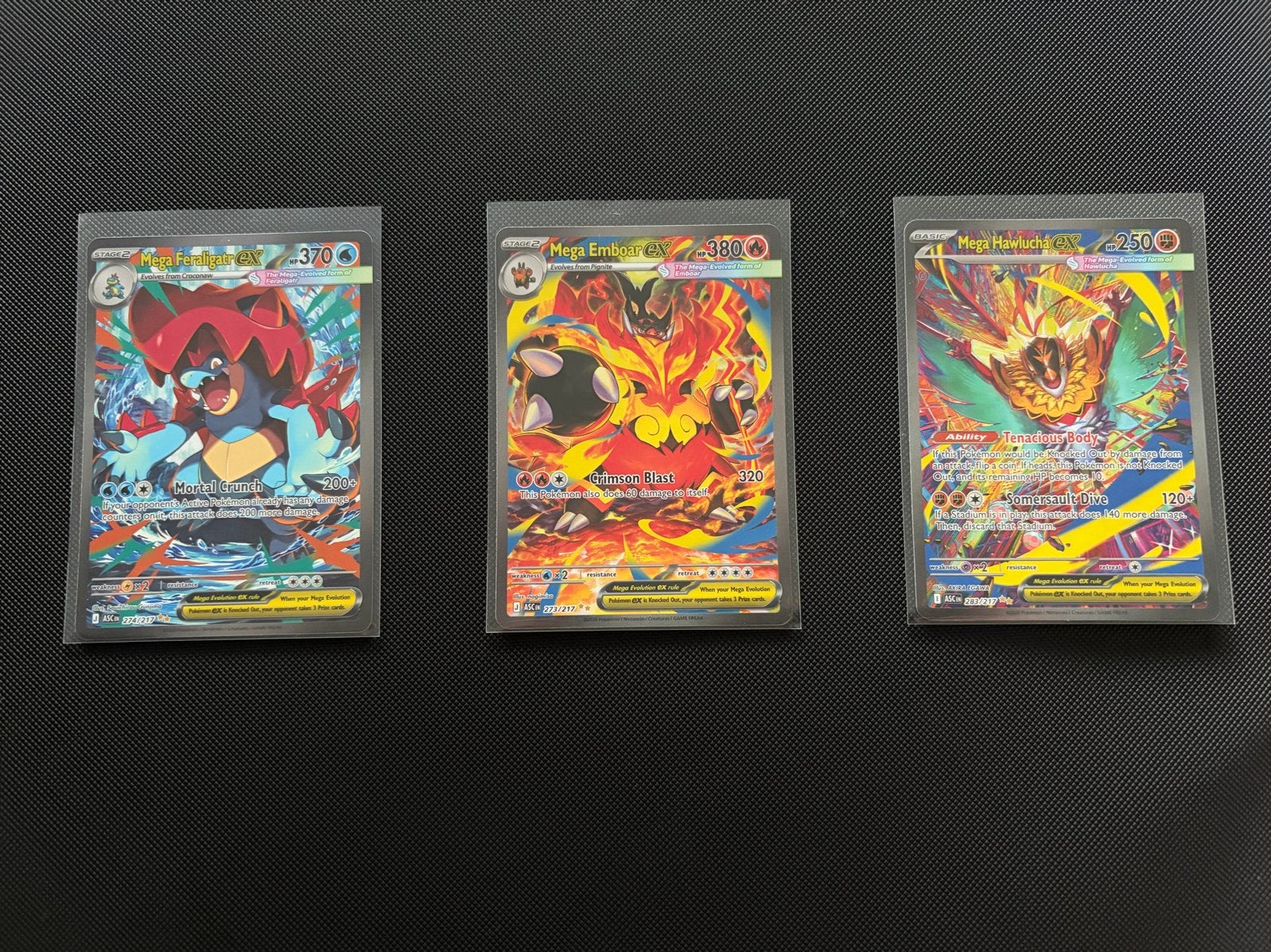 Pokémon Ascended Heroes Hits: Mega Feraligatr, Emboar, Haw.., Ophalen of Verzenden, Zo goed als nieuw, Meerdere kaarten, Foil