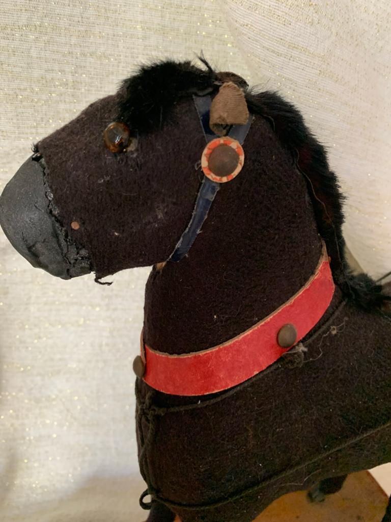 Antiek paard op wielen - Decoratief speelgoed, Ophalen of Verzenden
