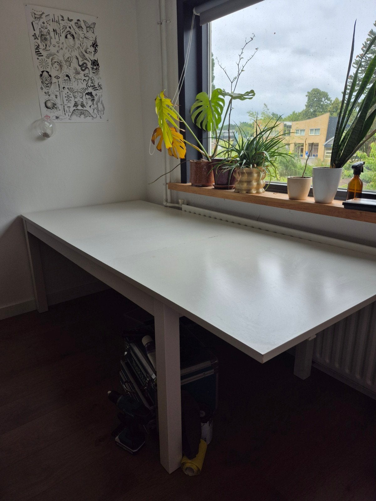 Ikea Bjursta tafel wit / uitschuifbaar, Ophalen, Gebruikt, 200 cm of meer, 50 tot 100 cm