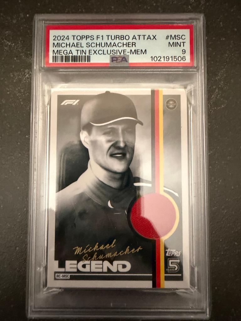 Michael Schumacher Topps F1 Turbo Attax 2024 PSA 9, Verzenden, Zo goed als nieuw, Overige sporten, Spelerskaart