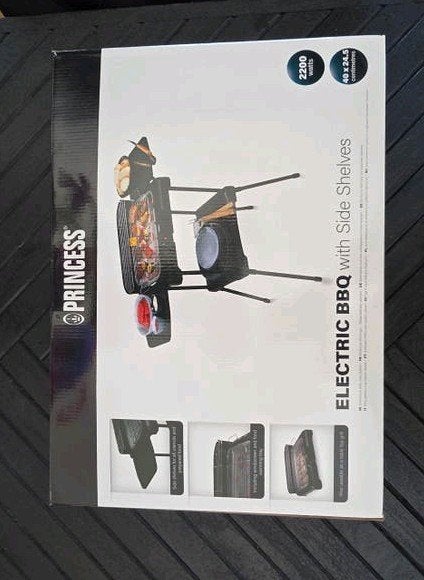 Nieuwe Princess Elektrische BBQ met zijplanken, Ophalen, Nieuw, Princess