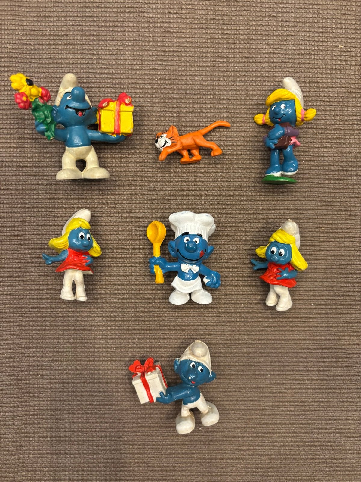 Schleich Peyo vintage Smurfen collectie 7 stuks Azrael!, Ophalen of Verzenden, Gebruikt, Verschillende Smurfen, Poppetje, Figuurtje of Knuffel