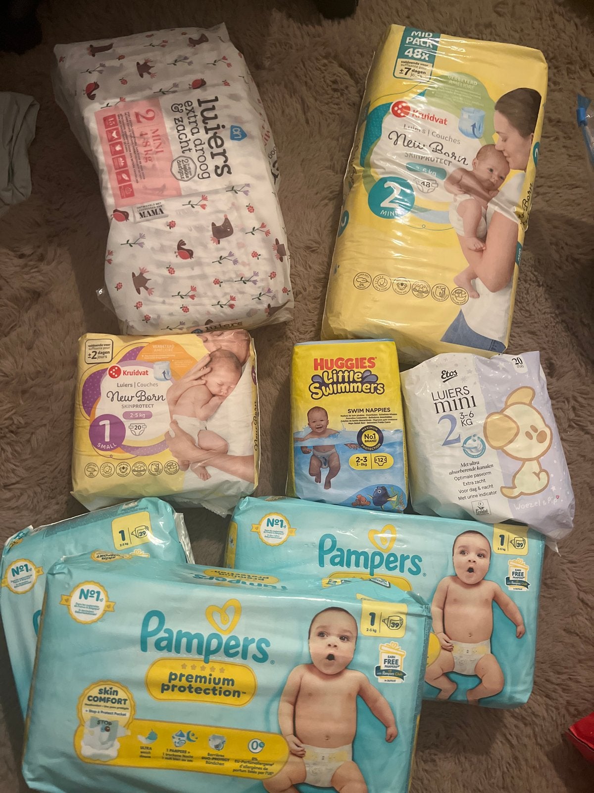 Diverse Luiers: Pampers, Kruidvat, Etos, Huggies, Ophalen of Verzenden, Nieuw