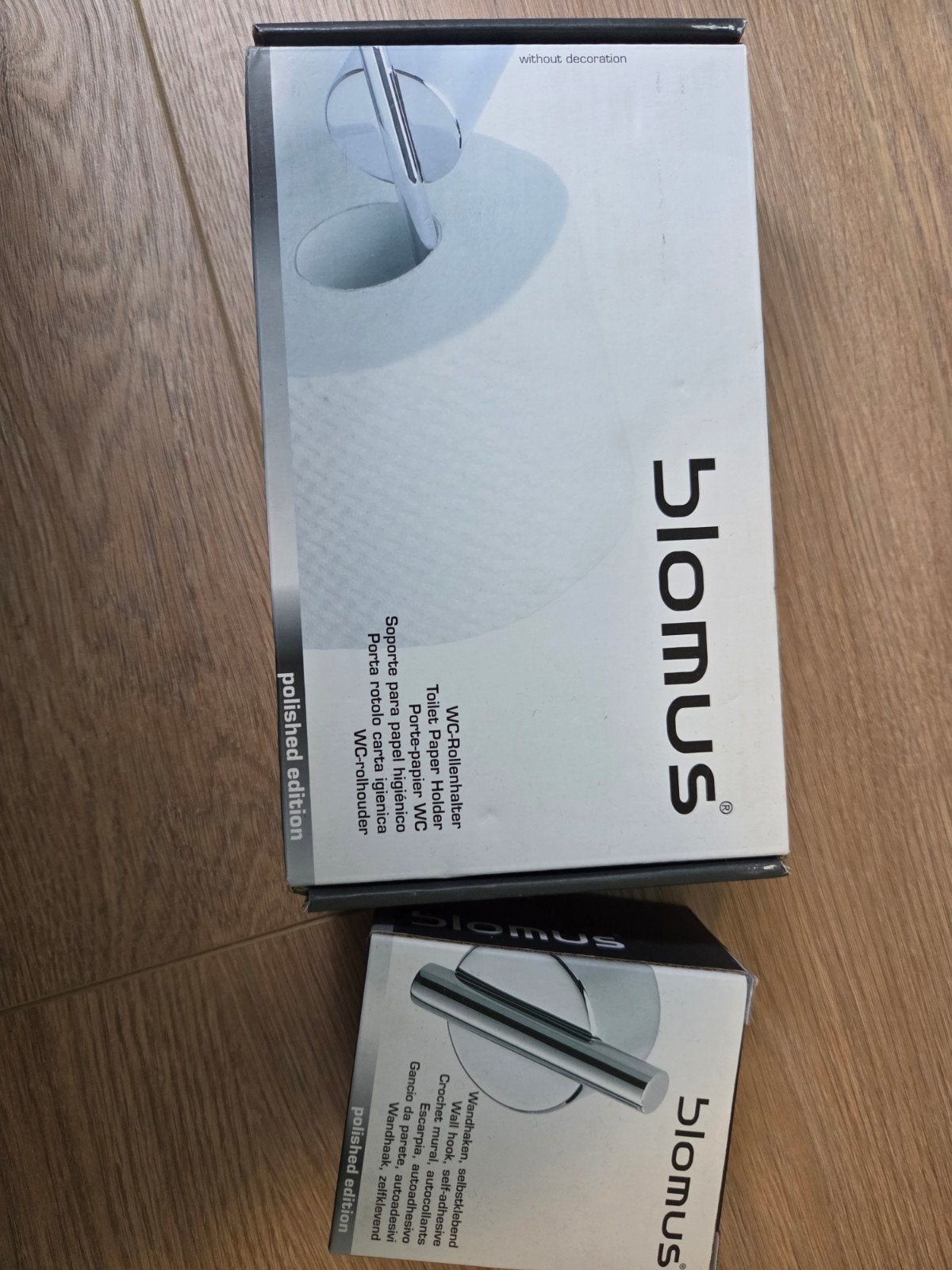 Blomus WC-rolhouder en handdoekhaak - gepolijst RVS, Toilet-accessoire, Overige merken, Nieuw, Ophalen of Verzenden
