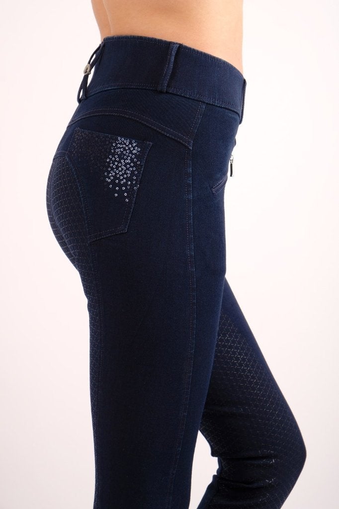 Montar Lydia Yati Highwaist Denim Jeans, 42, 44, Blauw, Dressuur, Nieuw, XL
