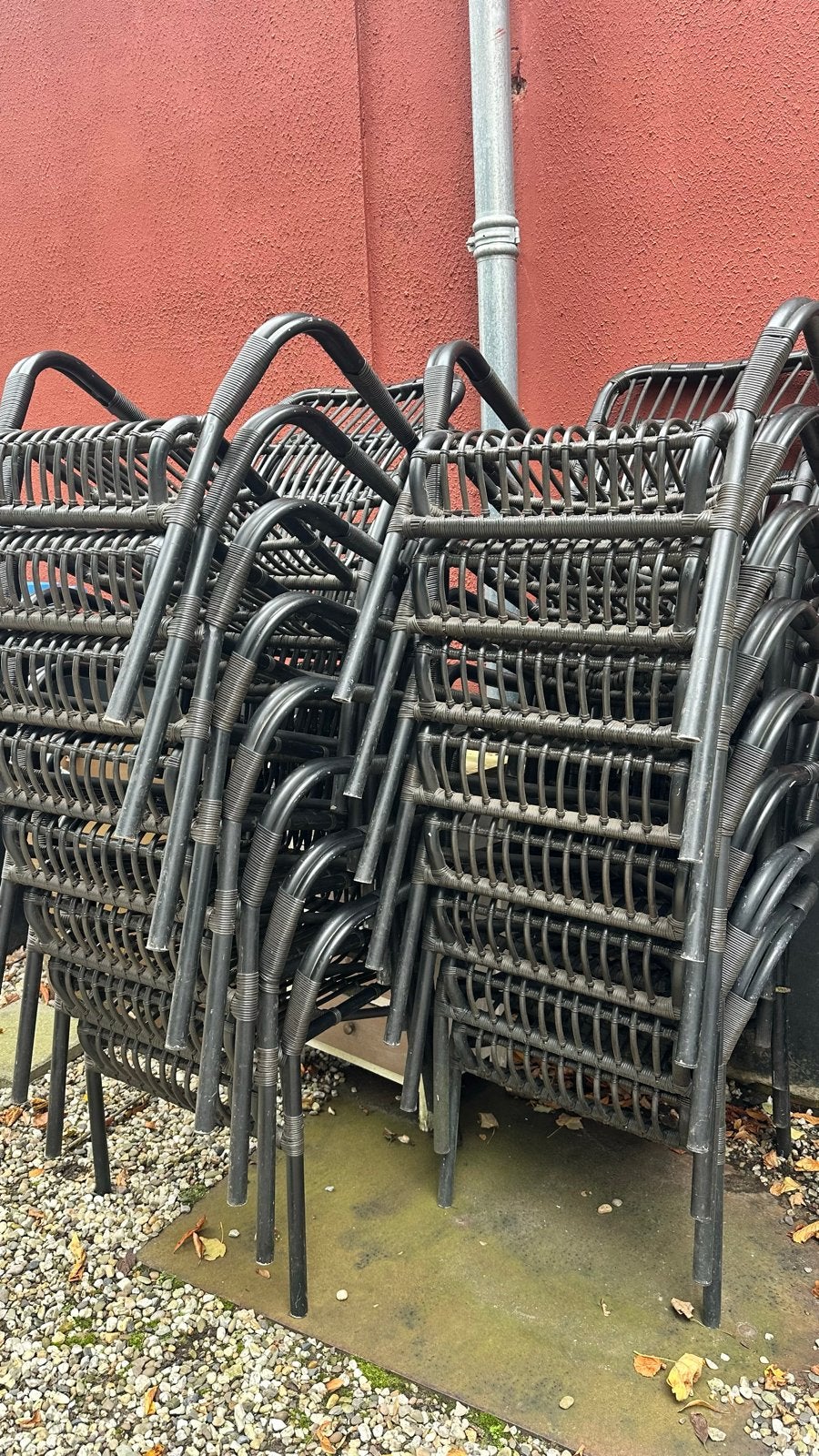 Stapelbare Tuinstoelen met Kussens, Tuin en Terras, Ophalen, Gebruikt, Wicker, Stapelbaar
