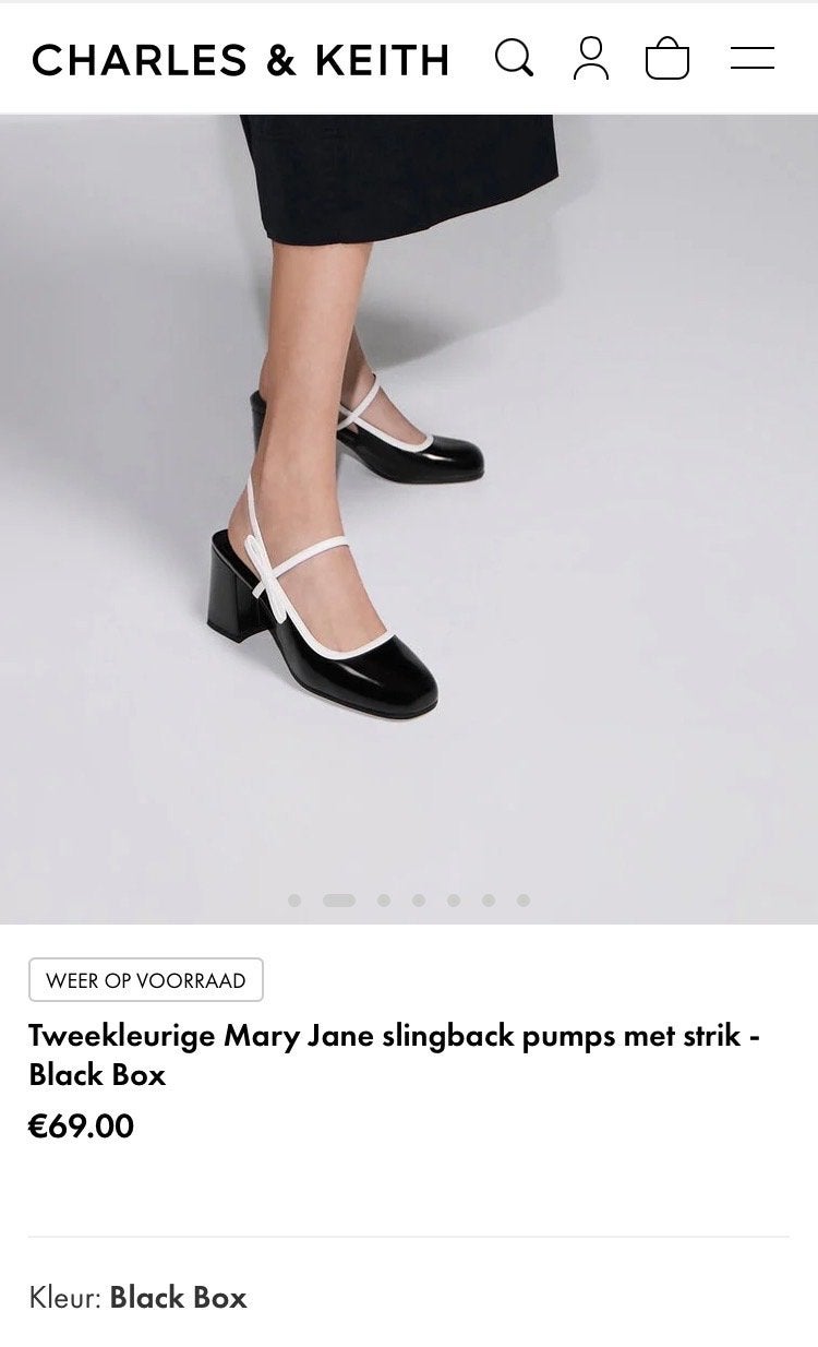 Charles & Keith Tweekleurige Mary Jane Slingback Pumps, Ophalen of Verzenden, Nieuw, Zwart, Pumps