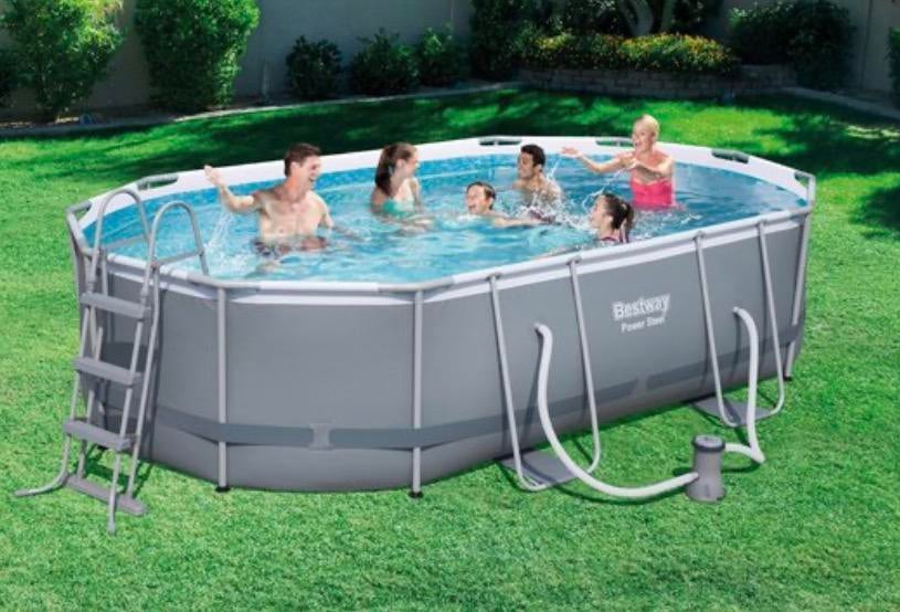 Bestway Power Steel Opzetzwembad 4.88m x 3.05m x 1.07m, Ophalen, Gebruikt, 80 tot 120 cm, 300 cm of meer