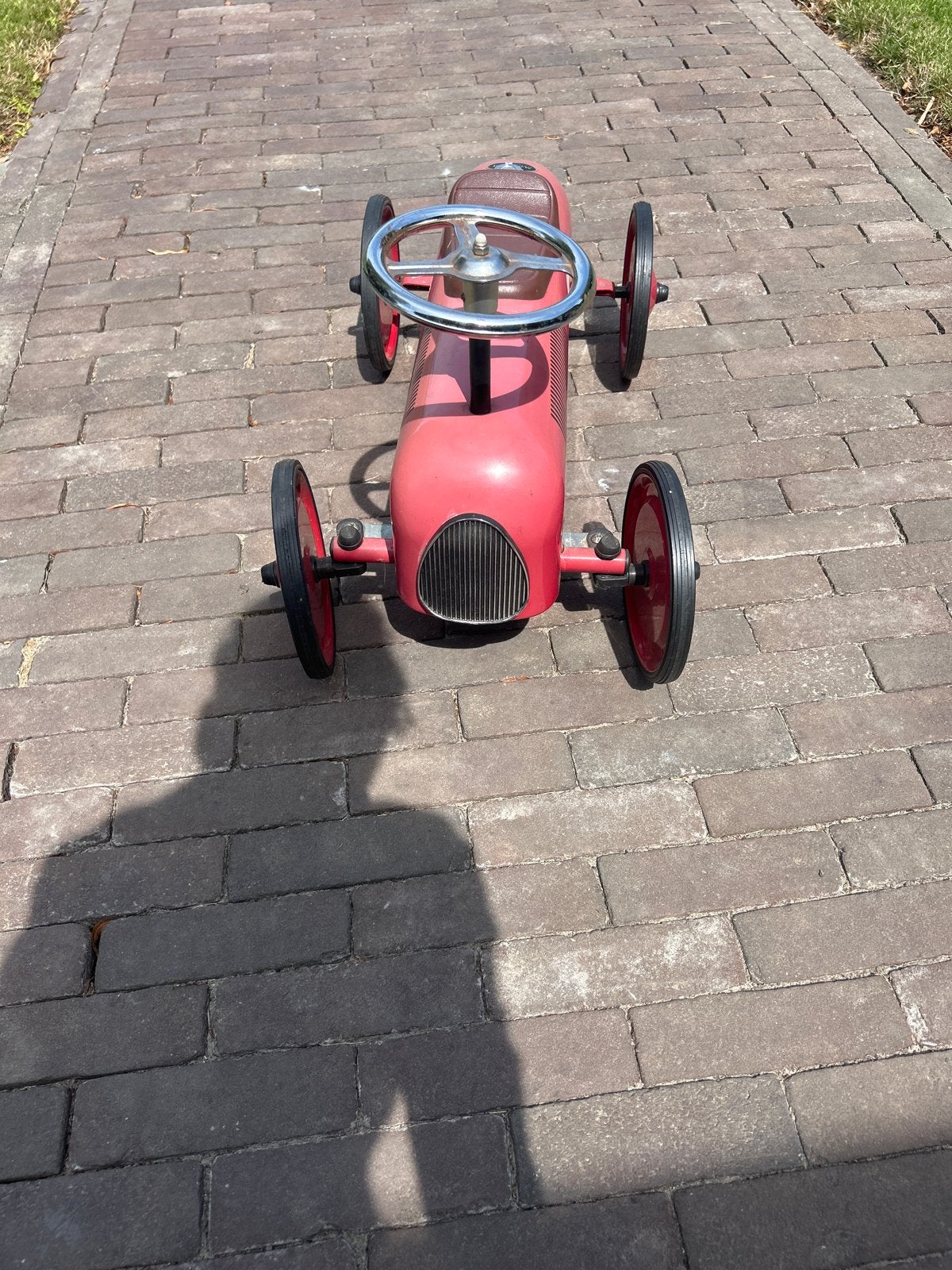 Vintage Rode Loopauto met Nummer 1, Ophalen, Zo goed als nieuw