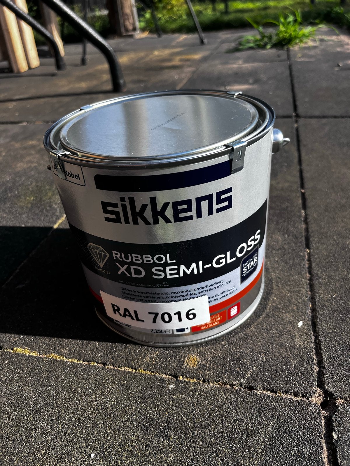 Sikkens Rubbol XD Semi-Gloss RAL 7016 - 2,5 liter, Nieuw, Ophalen of Verzenden, Lak, Grijs