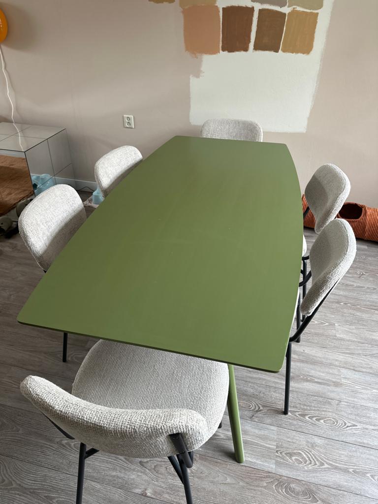 Ovale eettafel 180x90cm - Farrow & Ball geverfd, Huis en Inrichting, Tafels | Eettafels, Gebruikt, 50 tot 100 cm, 150 tot 200 cm