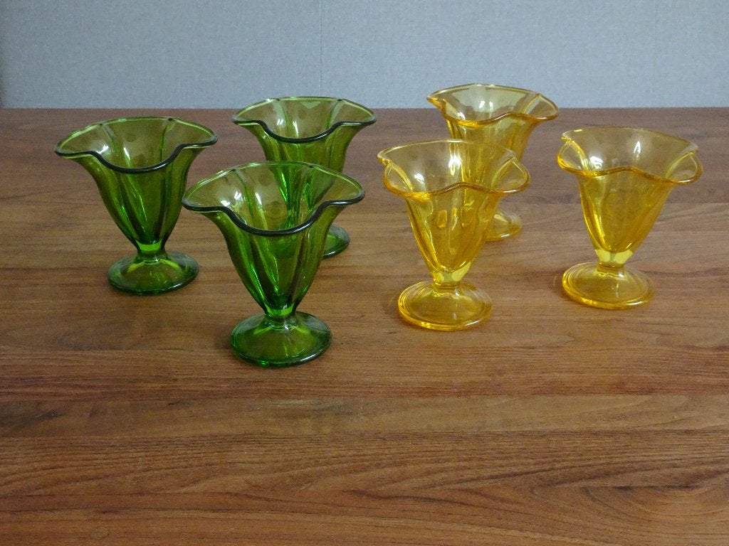 Vintage dessert glazen / coupes, Ophalen of Verzenden, Glas, Overige stijlen, Glas of Glazen