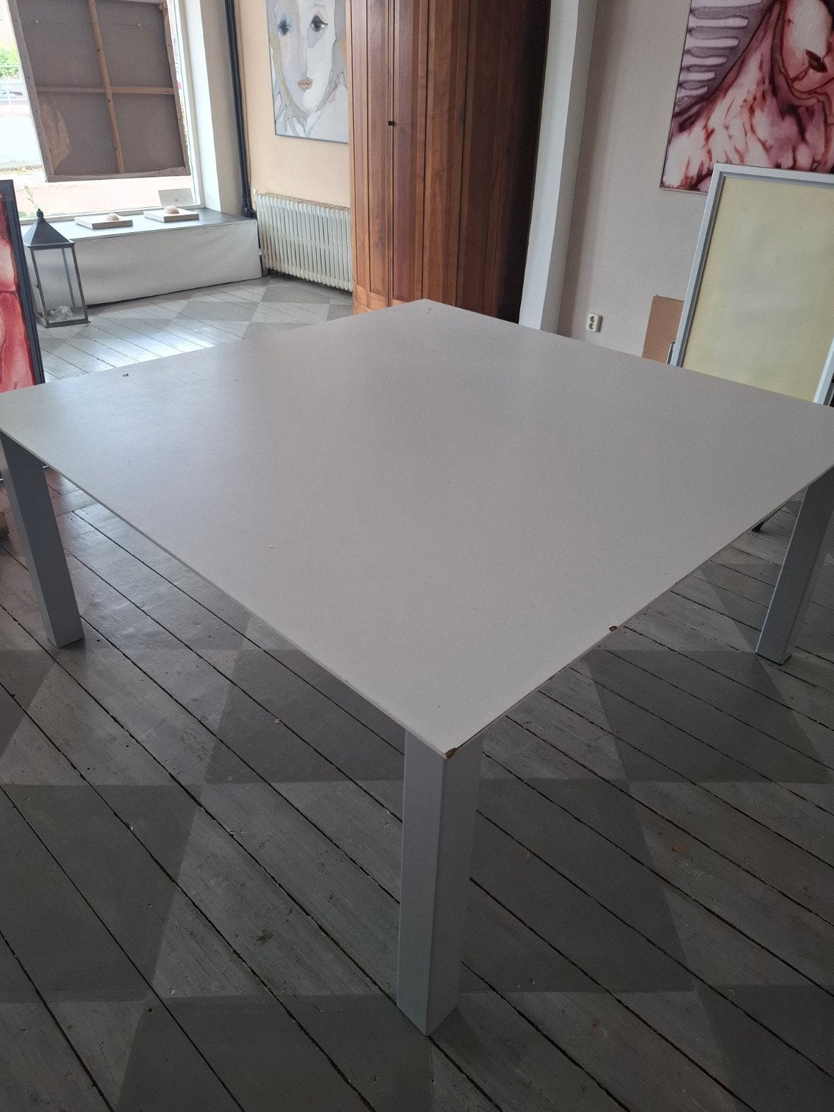 Grote demontabele werktafel 160x160 met stalen onderstel, Ophalen of Verzenden