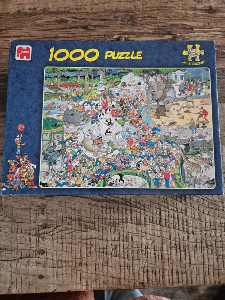 Jan van Haasteren Puzzel Dierentuin 1000 stukjes Jumbo, Ophalen of Verzenden, 500 t/m 1500 stukjes, Zo goed als nieuw, Legpuzzel