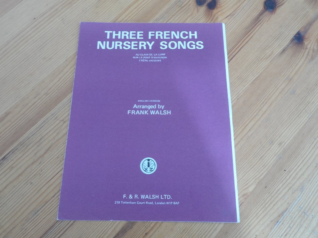 Three french nursery songs - arr. Frank walsh, Piano, Ophalen of Verzenden, Zo goed als nieuw, Artiest of Componist