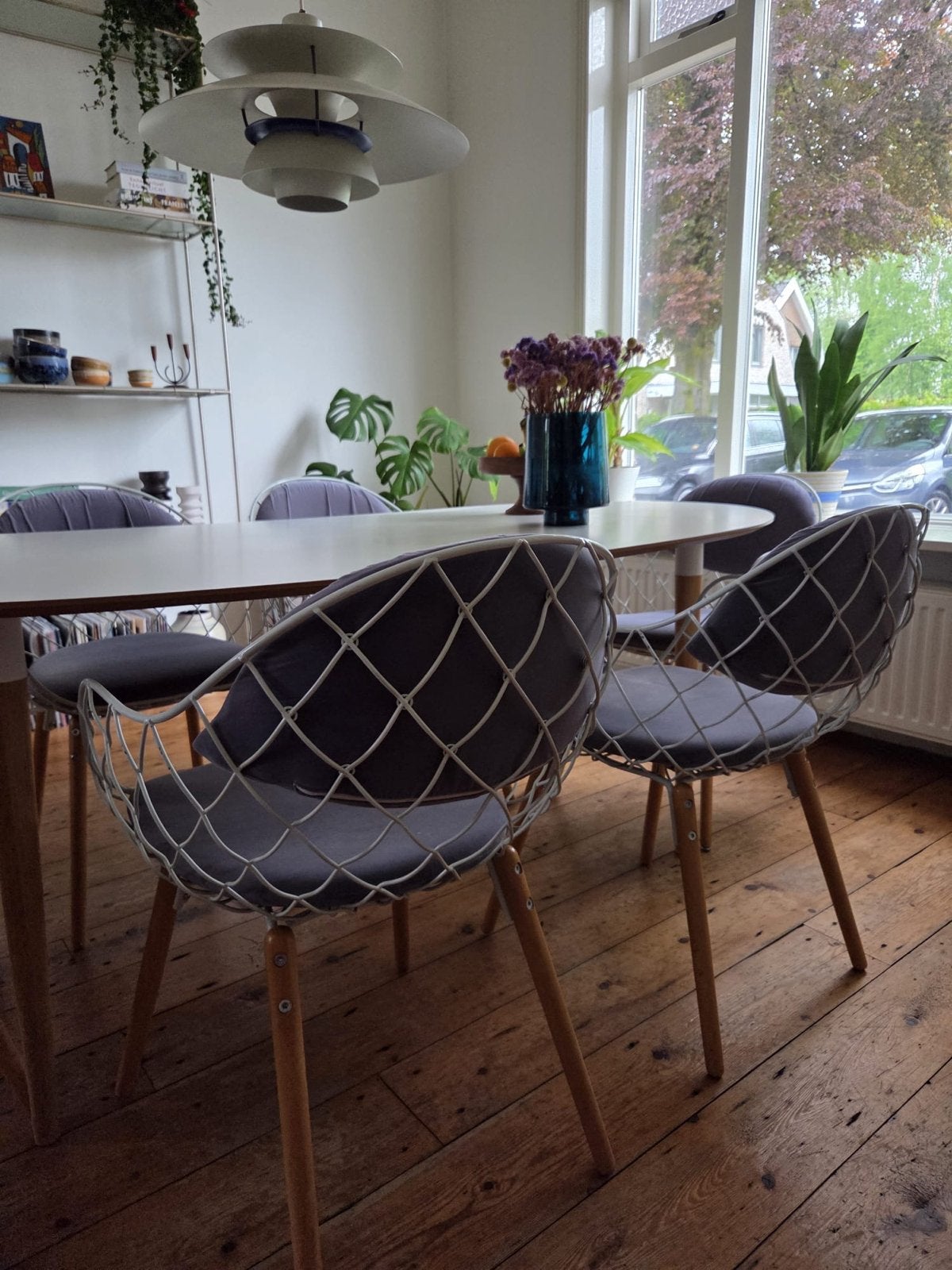 6x Magis Piña stoelen van Jaime Hayon - Comfortabel, Gebruikt, Ophalen of Verzenden, Metaal, Grijs