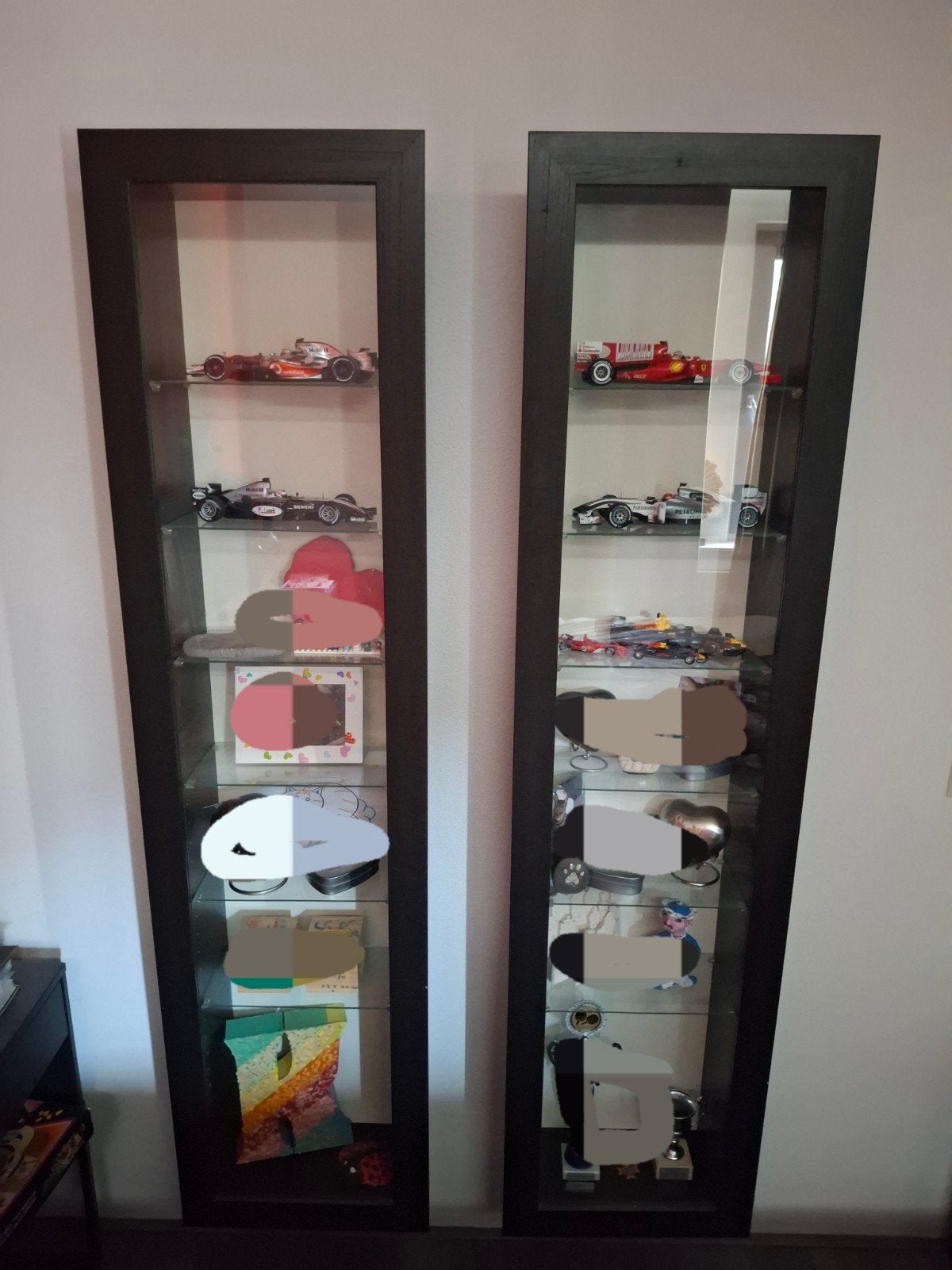 IKEA Bertby hang vitrinekast 2x zwart, Ophalen, Met deur(en), Glas, 150 tot 200 cm
