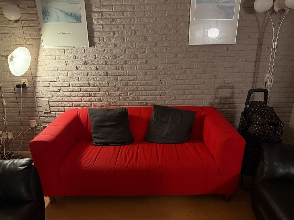 IKEA KLIPPAN 2-zitsbank, Langban rood, Ophalen, 2-zitsbank, 150 tot 200 cm, Stof