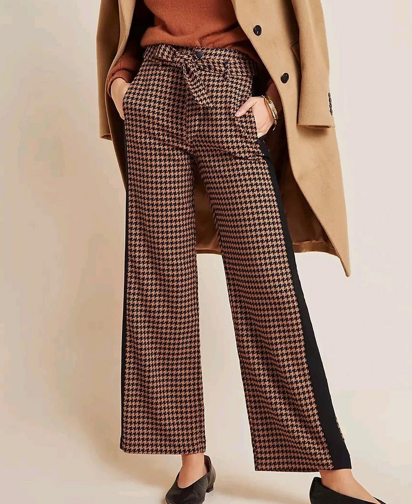 Scotch & Soda Pied-de-poule Broek met Zijstreep, Maat 38/40 (M), Bruin, Scotch & Soda, Ophalen of Verzenden