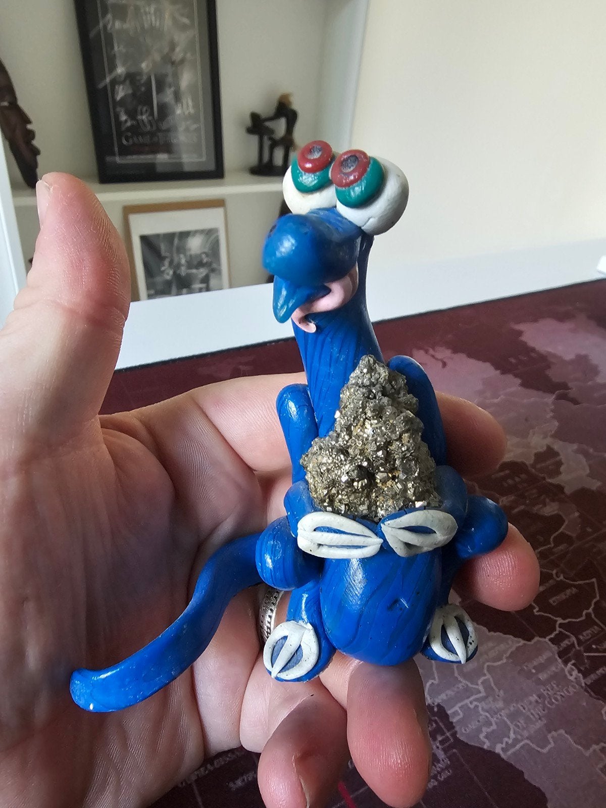 Schots Nessie Beeldje - Handgemaakt met Pyriet, Ophalen of Verzenden
