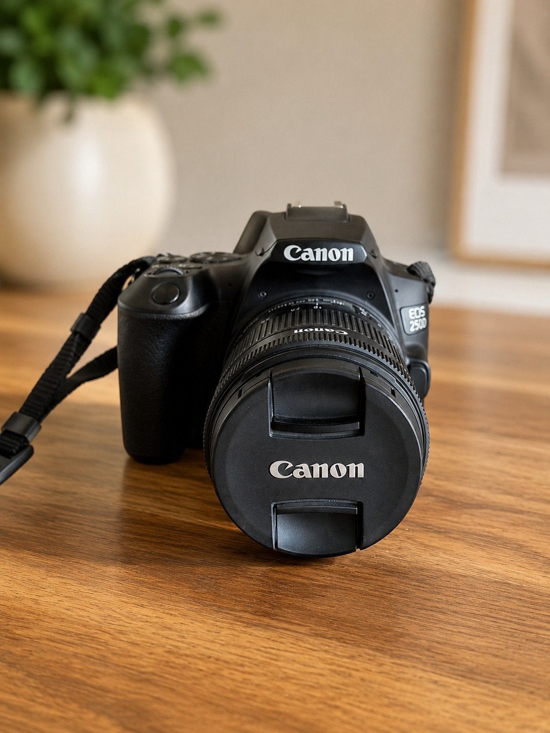 Canon EOS 250D + 18-55mm lens + cameratas + oplader, Ophalen of Verzenden, Canon, Geen optische zoom