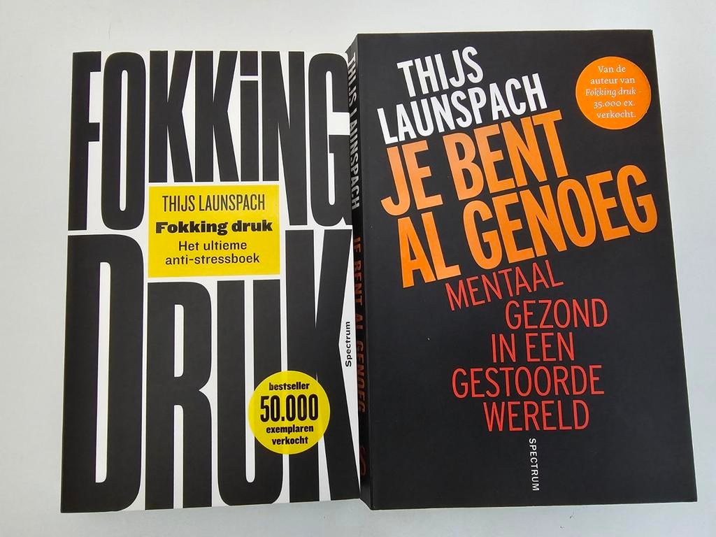 Thijs Launspach: Fokking Druk & Je Bent Al Genoeg (2 boeken), Boeken, Ophalen of Verzenden, Gelezen, Thijs Launspach
