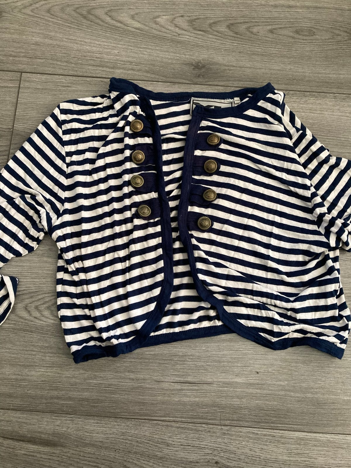 Gestreepte bolero met knopen - Maat L/XL, Kleding | Dames, Ophalen of Verzenden, Zo goed als nieuw, Maat 42/44 (L), Blauw