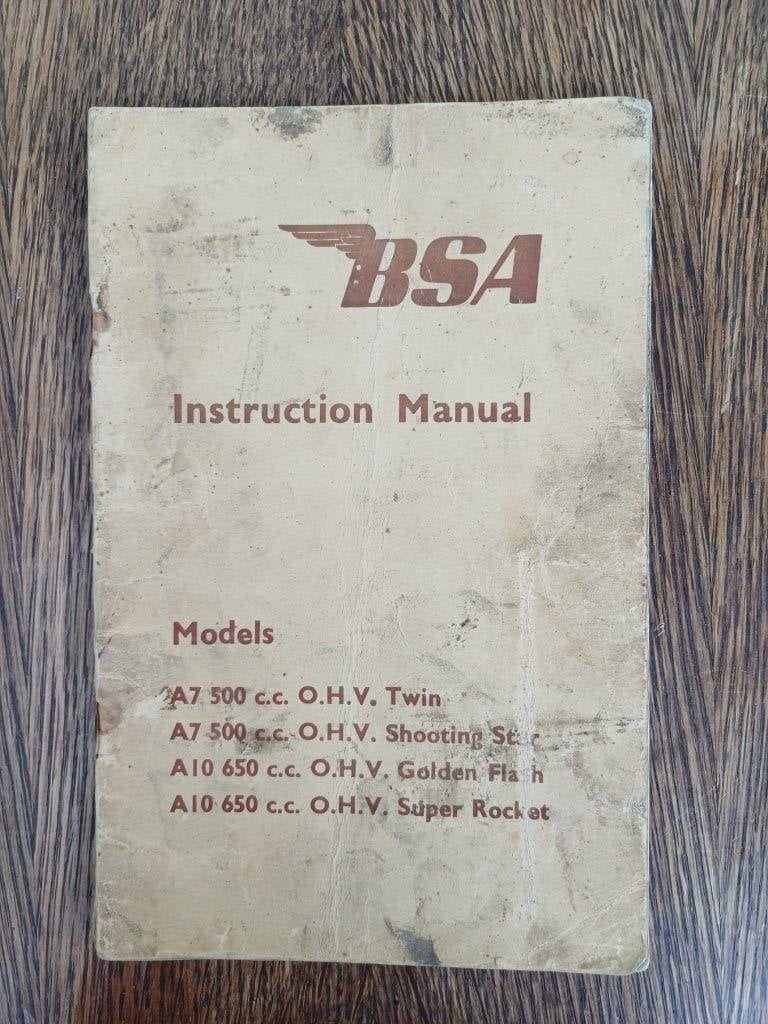 BSA A7 A10 Instruction Manual Instructieboekje, Ophalen of Verzenden, Overige merken
