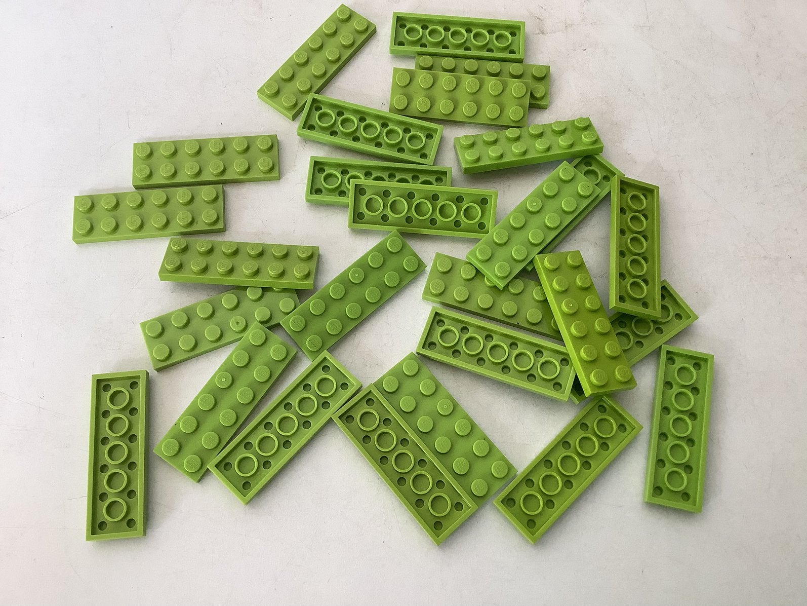 Lego plaat 2x6 lemon groen, Ophalen of Verzenden, Gebruikt, Losse stenen, Lego