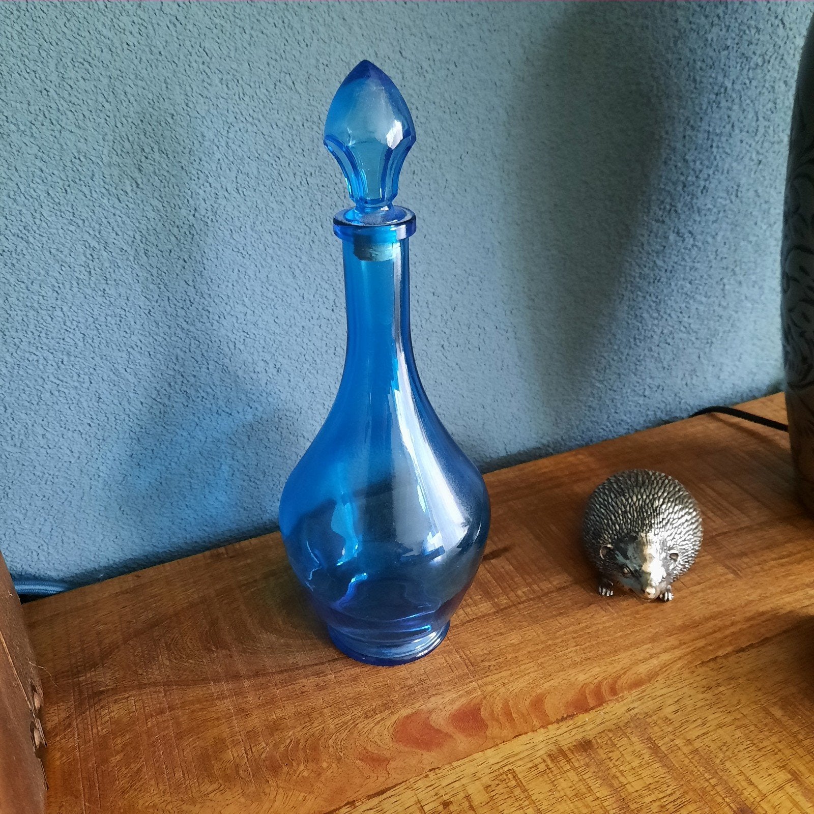 karaf blauw vintage, Verzamelen, Ophalen of Verzenden, Zo goed als nieuw, Overige typen