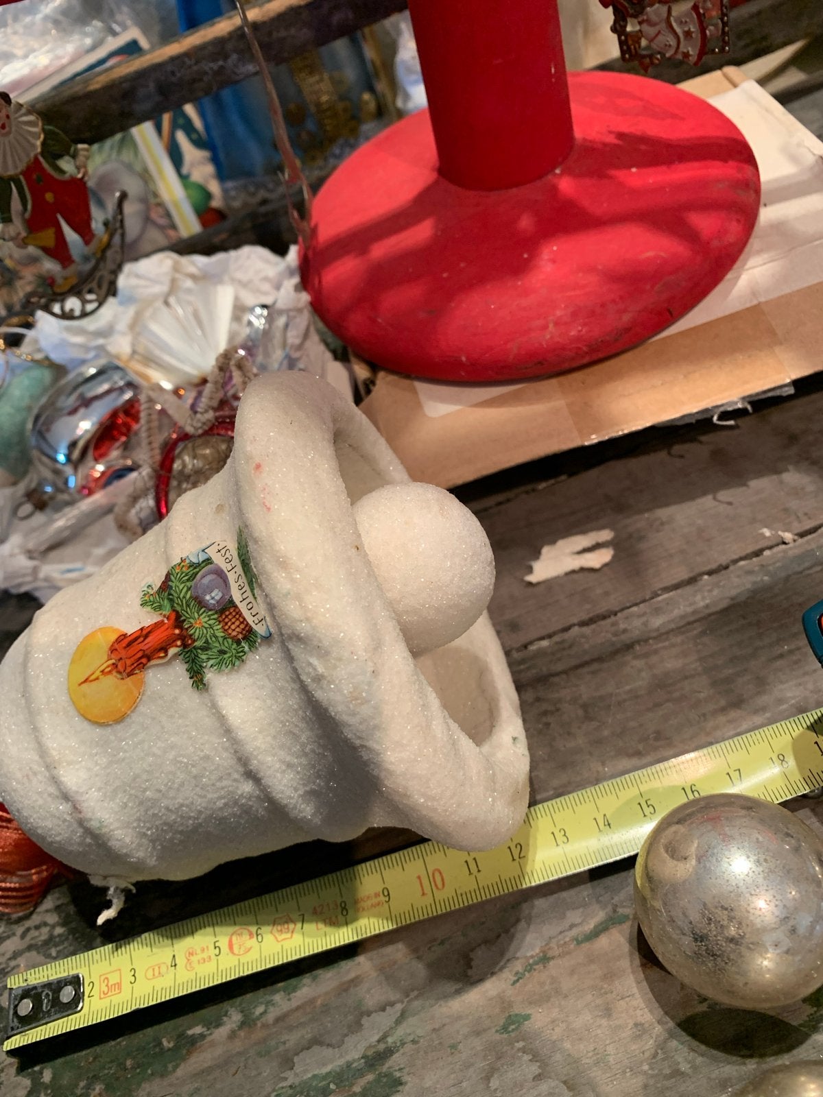 Grote gesuikerde kerst klok met klepel. Watten, T, Ophalen of Verzenden, Zo goed als nieuw, N