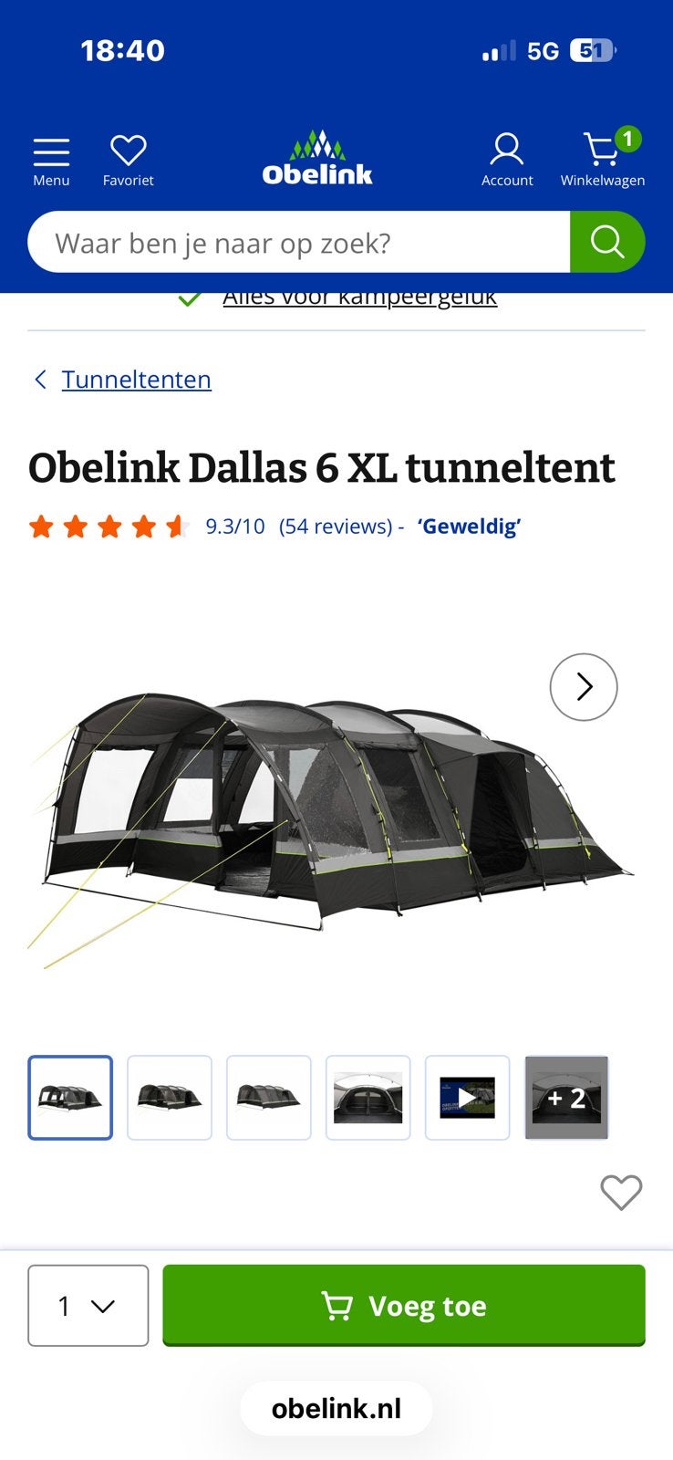 Tunnel tent, Ophalen, Zo goed als nieuw, Tot en met 4