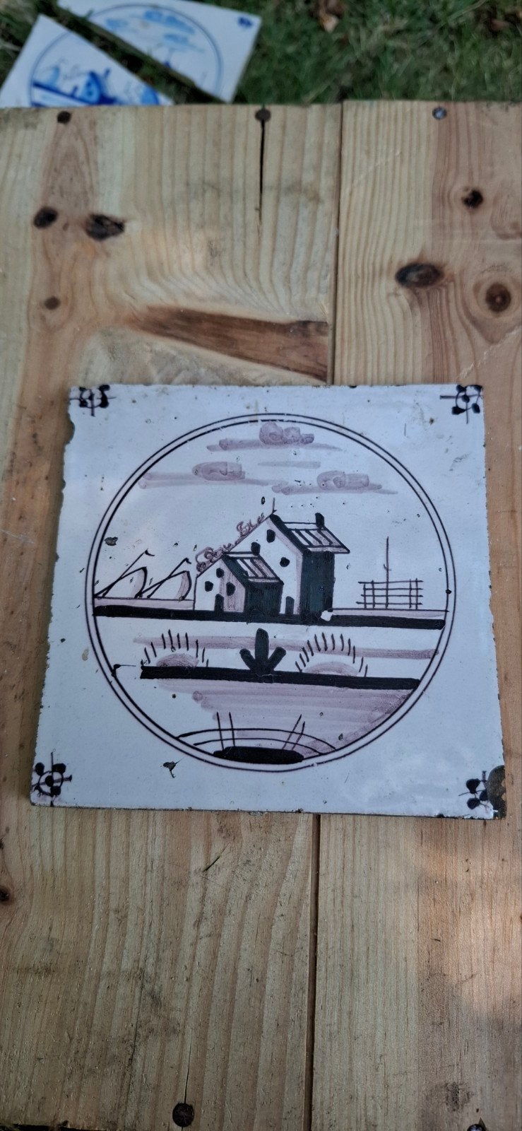 13 antieke tegel Makkum of Harlingen rond 1850, Ophalen of Verzenden