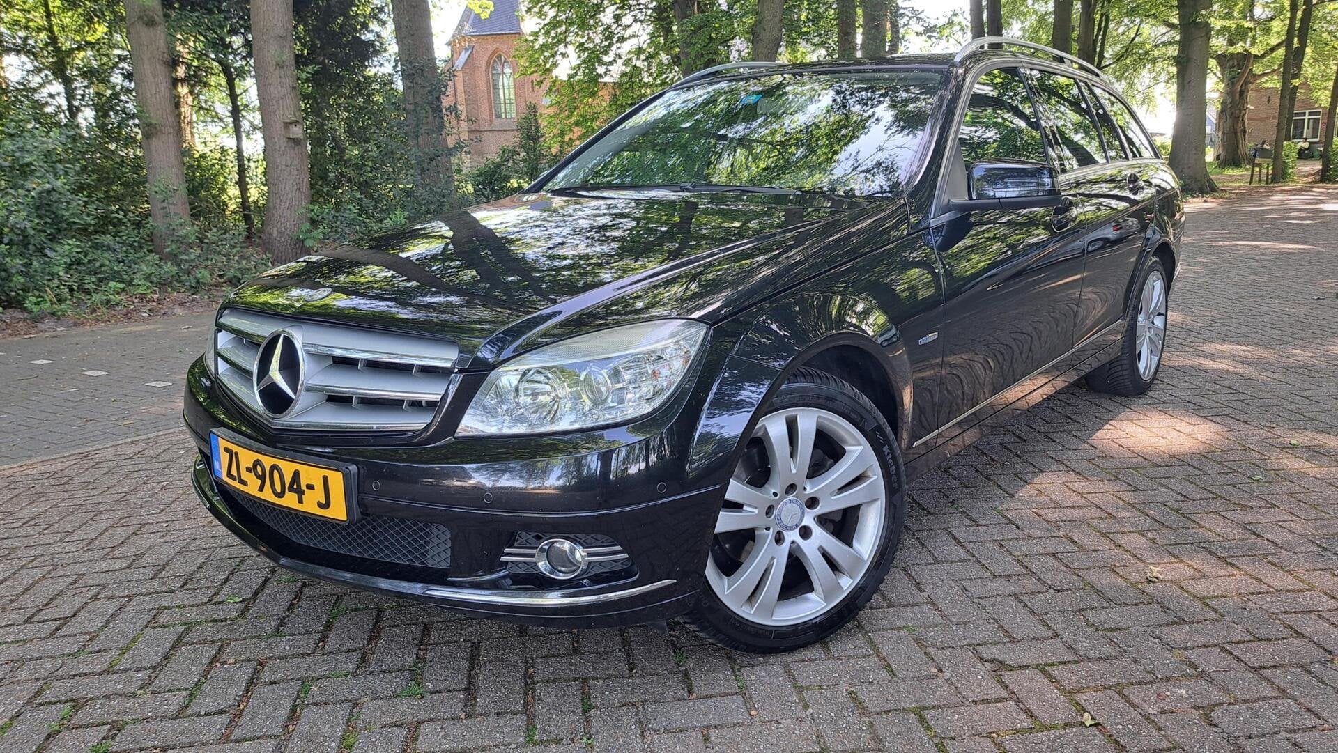 Mercedes C-klasse 180 Kompr Estate BlueEFF. Avantgarde Aut., Auto's, Automaat, Achterwielaandrijving, Zwart, Zwart