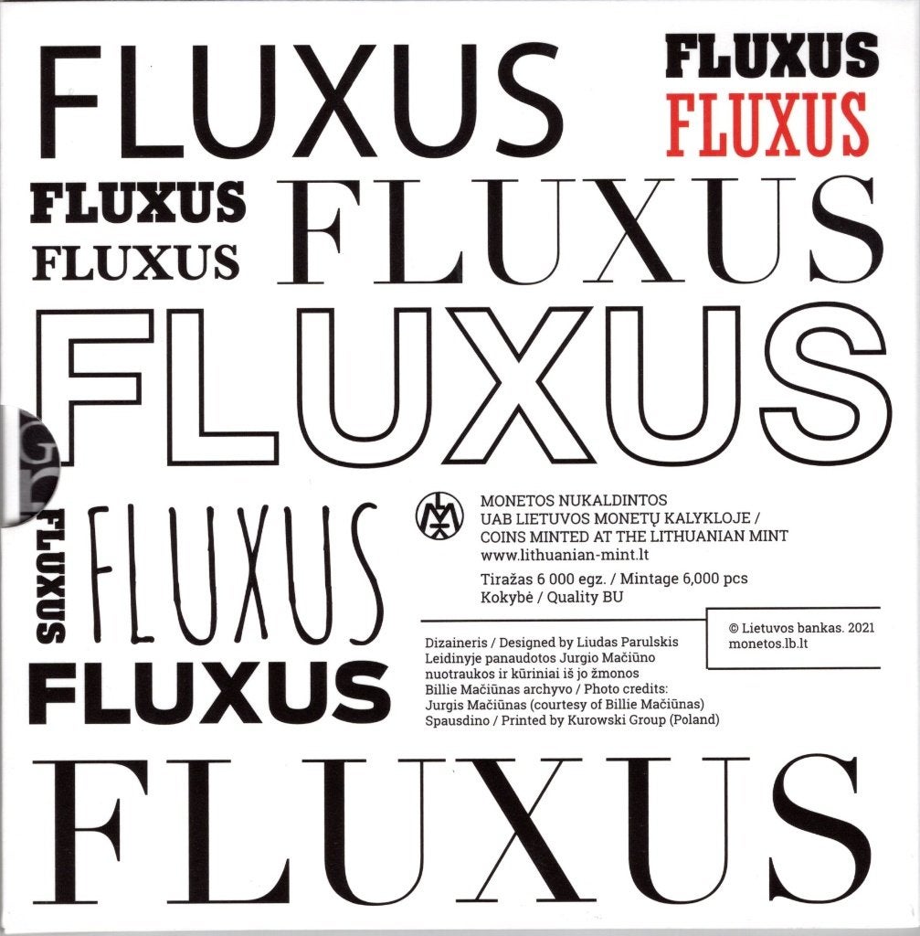 BU set Litouwen 2021 Blister Fluxus - 1 cent t/m 2 euro, Verzenden, Overige landen, Overige waardes, Setje