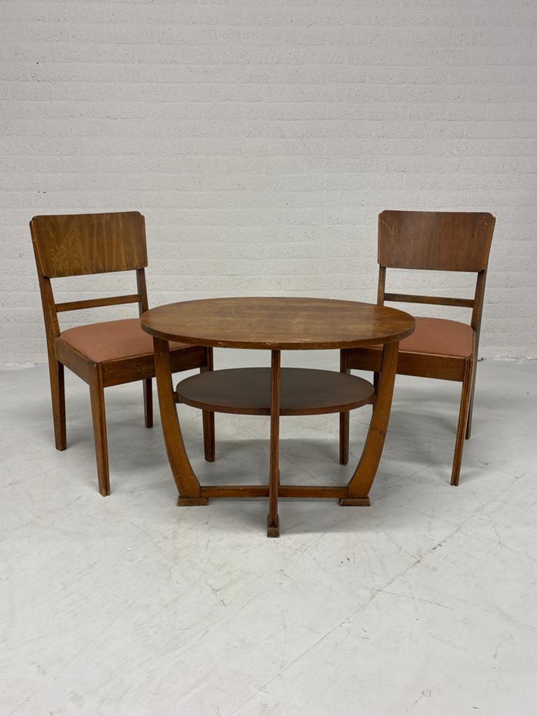 Vintage houten stoeltjes en tafeltje - Jaren '20 set, Ophalen