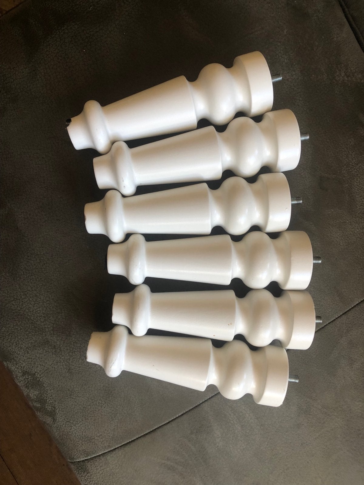 Set van 6 witte bedpoten, meubelpoten Brattvag Ikea, Tafelpoot, Minder dan 50 cm, Zo goed als nieuw, Overige vormen