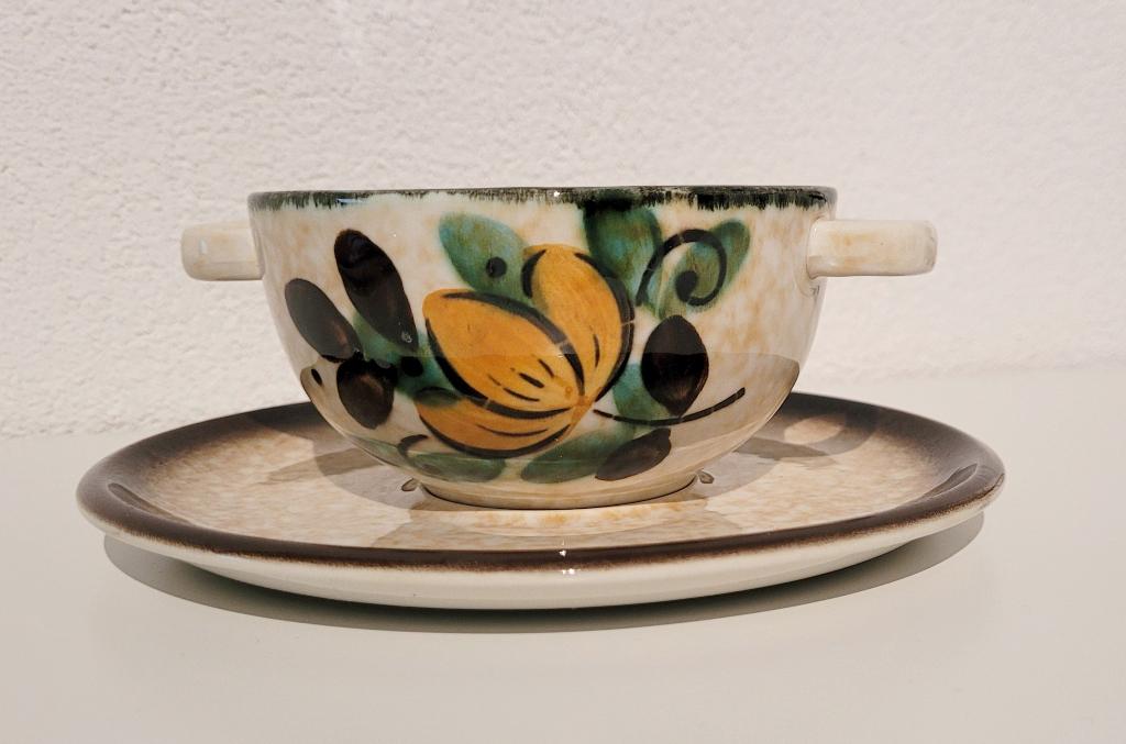 Vintage Boch Corfou 2 soepkommen + schotels, Ophalen of Verzenden