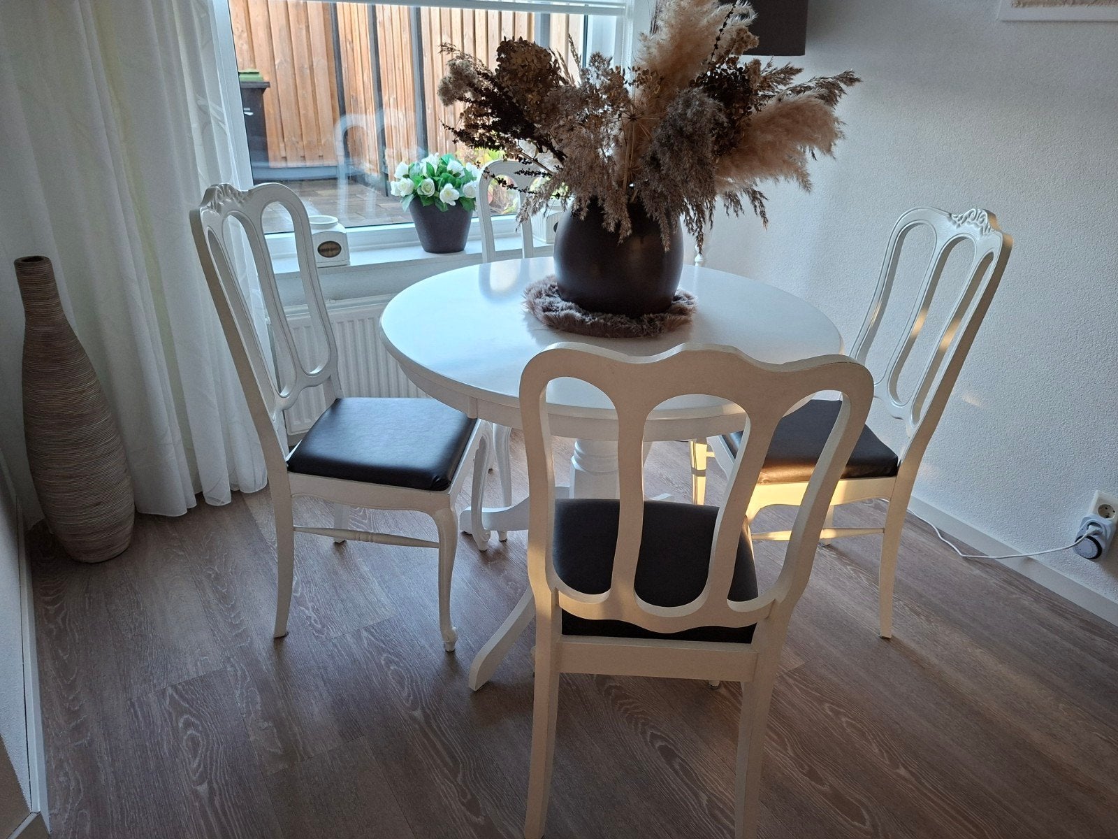 te koop 4 eetkamerstoelen, Ophalen of Verzenden, Gebruikt, Bruin, Vier