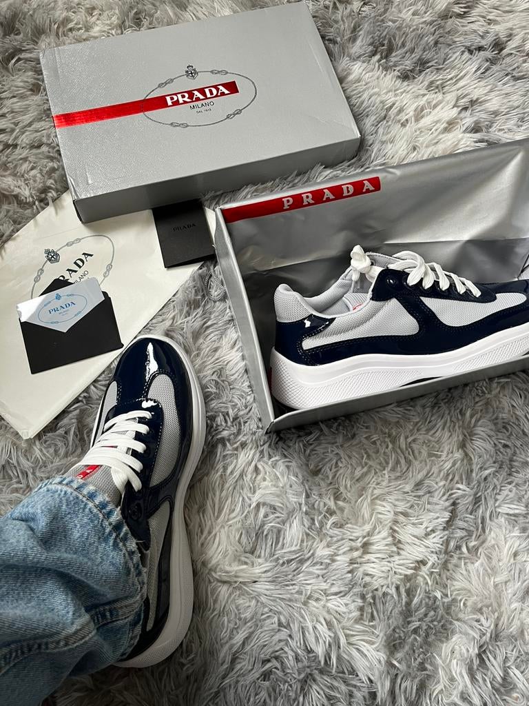 Prada cup donkerblauw, Verzenden, Blauw, Sneakers of Gympen, Zo goed als nieuw