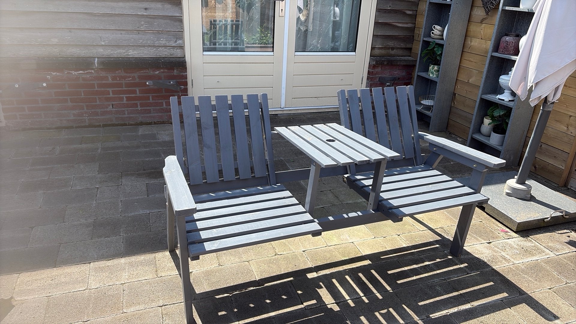 Zgan tuinbank, Tuin en Terras, Ophalen, Zo goed als nieuw, Hout