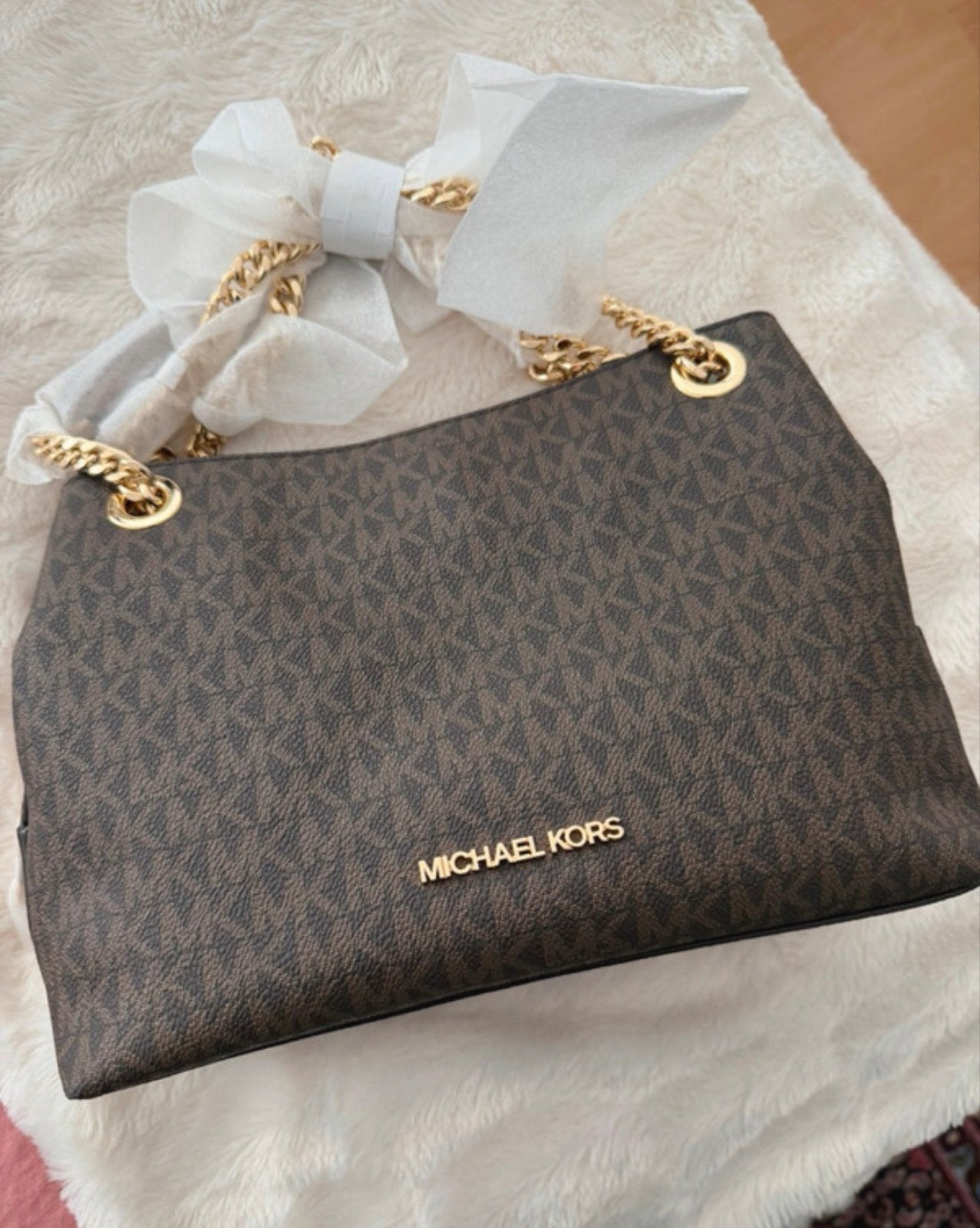Nieuwe Michael Kors Schoudertas - Bruin met logo, Verzenden, Nieuw, Bruin, Schoudertasje