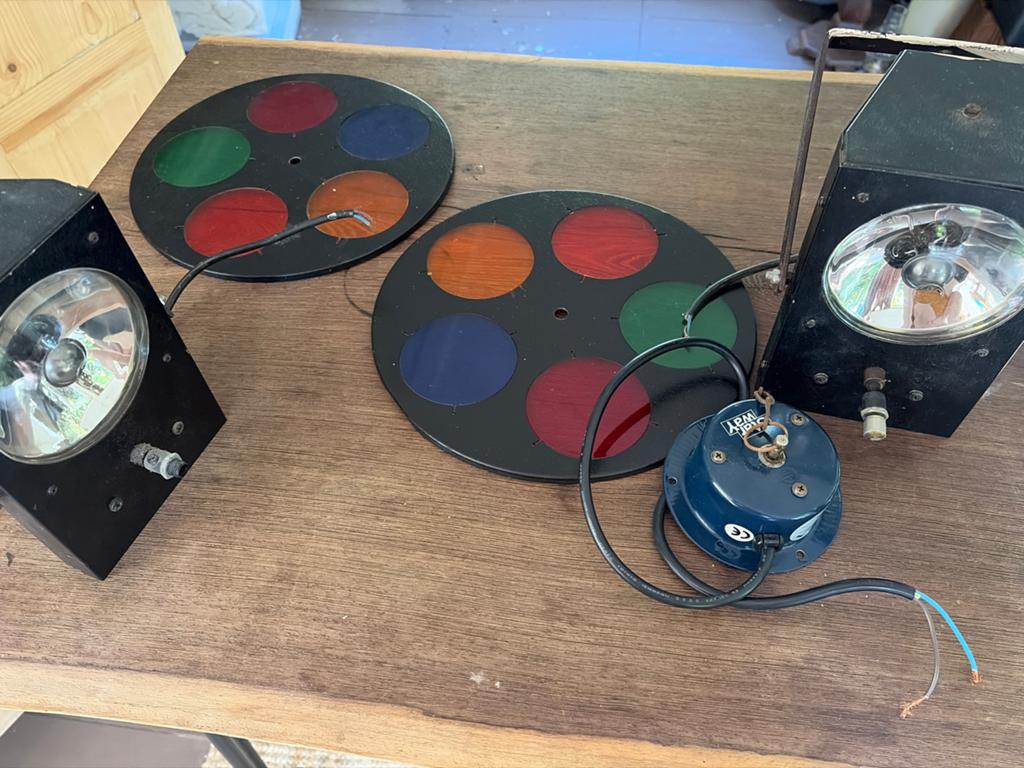 Vintage Kleurenwielen en Lichteffecten Set, Muziek en Instrumenten, Licht en Laser, Ophalen, Gebruikt, Licht, Kleur