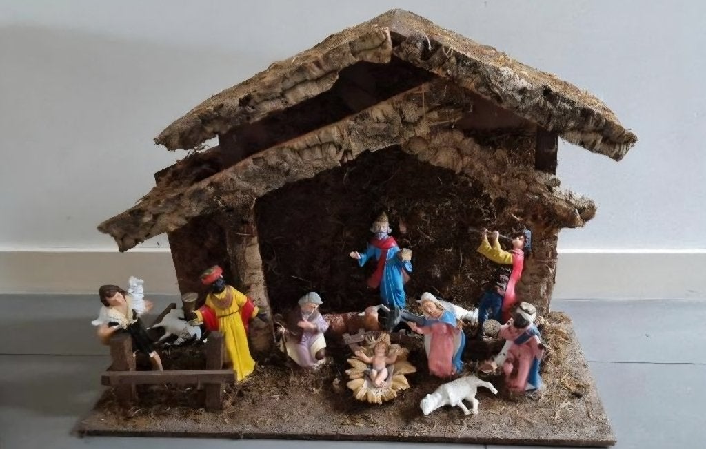 Grote complete kerststal met doos, Diversen, Kerst, Ophalen, Gebruikt
